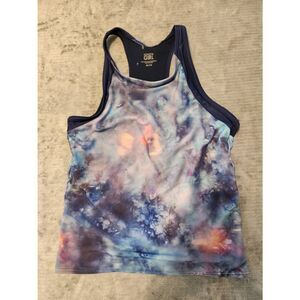 Athleta Girl Multi Tie Dye High Neck Tankini Swim Top Size 14